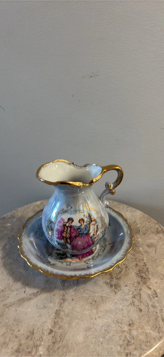 Vintage Giftcraft Porcelain Pitcher and Plate