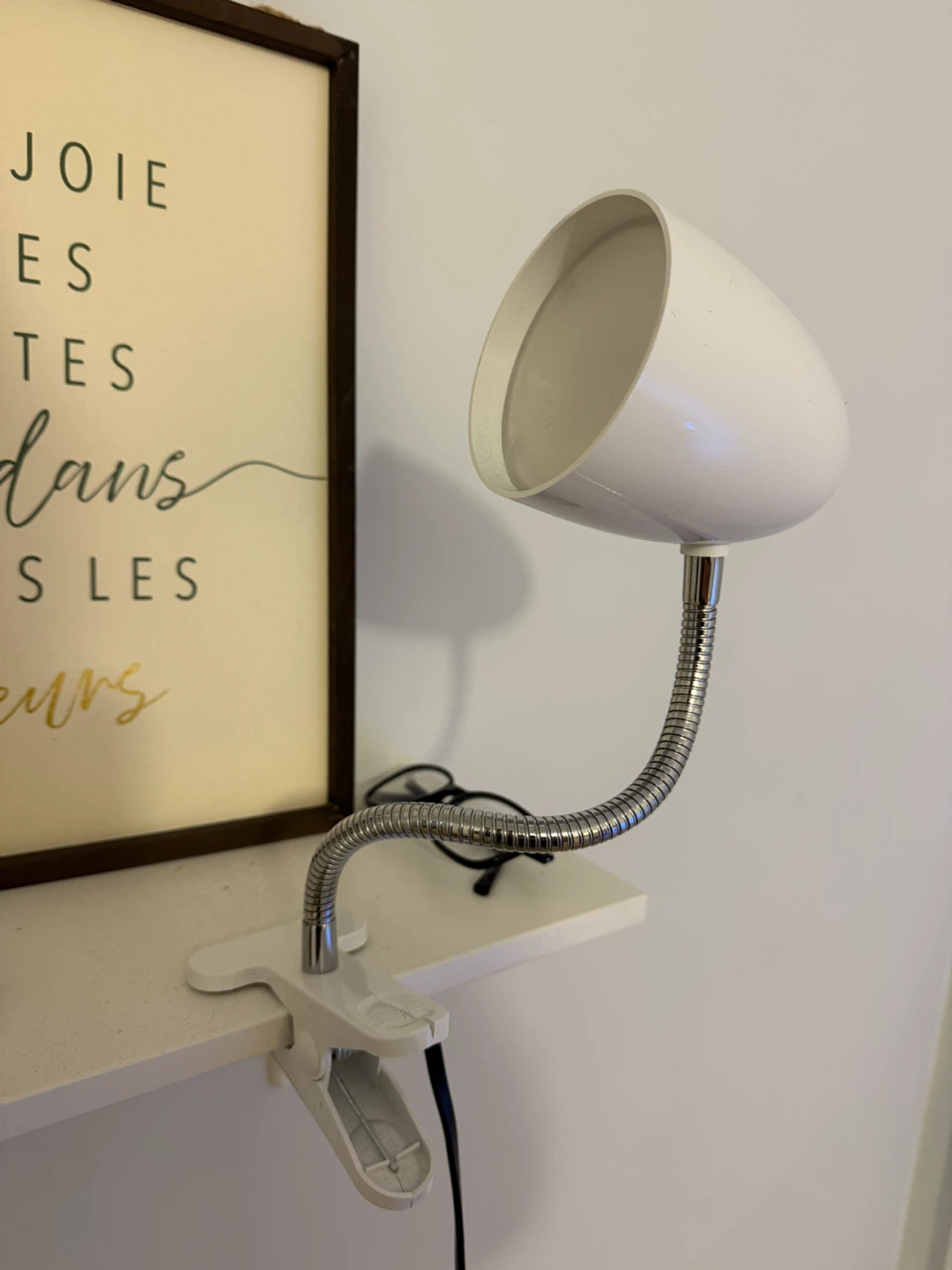 White Clip-On Adjustable Desk Lamp