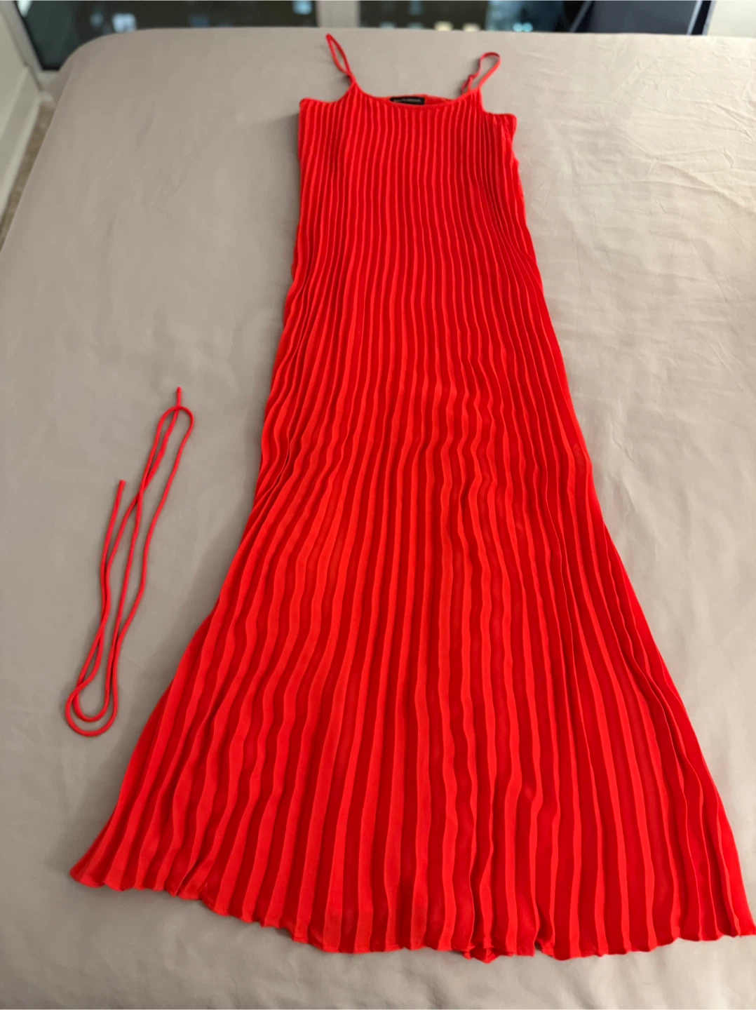 Banana Republic Red Pleated Dress