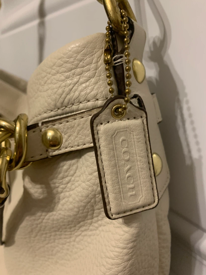 Coach Cream Leather Hobo Shoulder Bag Purse - photo 2