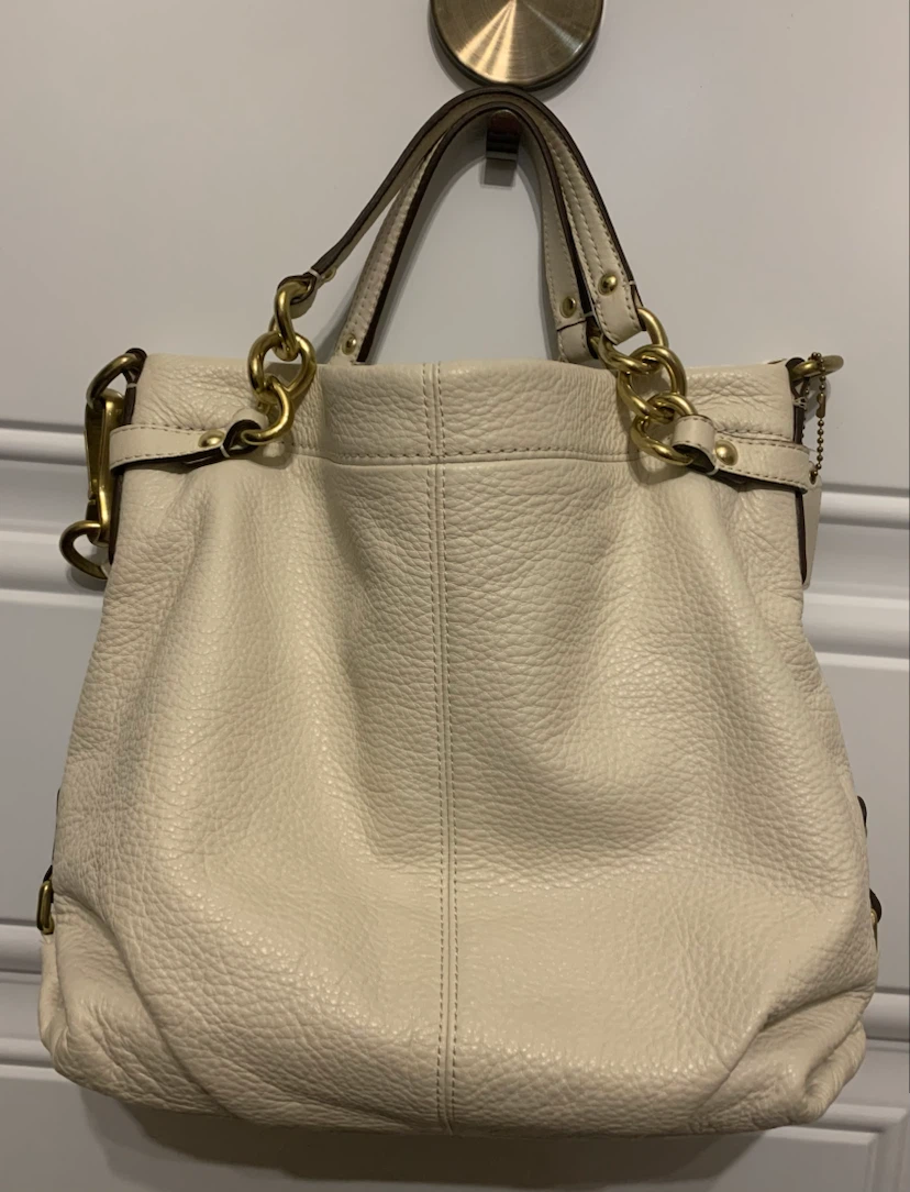 Coach Cream Leather Hobo Shoulder Bag Purse - photo 3