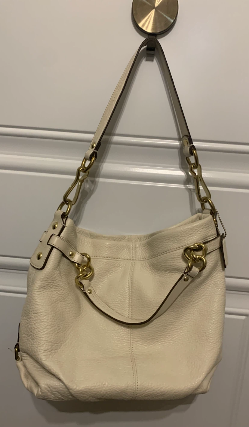 Coach Cream Leather Hobo Shoulder Bag Purse - photo 4