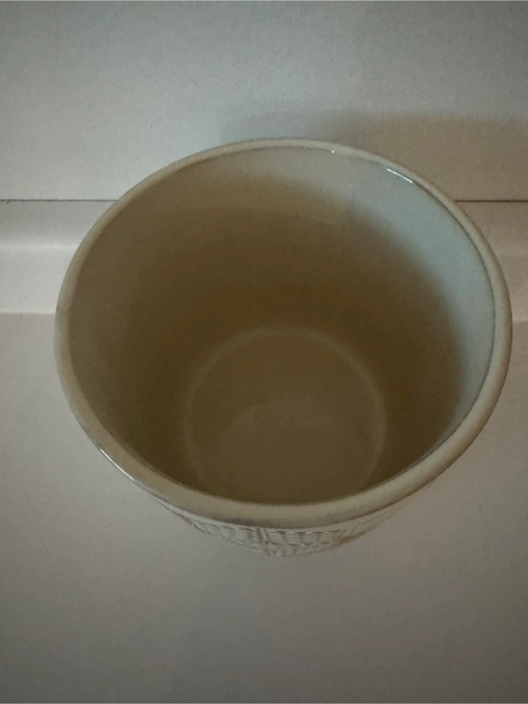 Cream Geometric Pattern Ceramic Plant Pot - photo 2