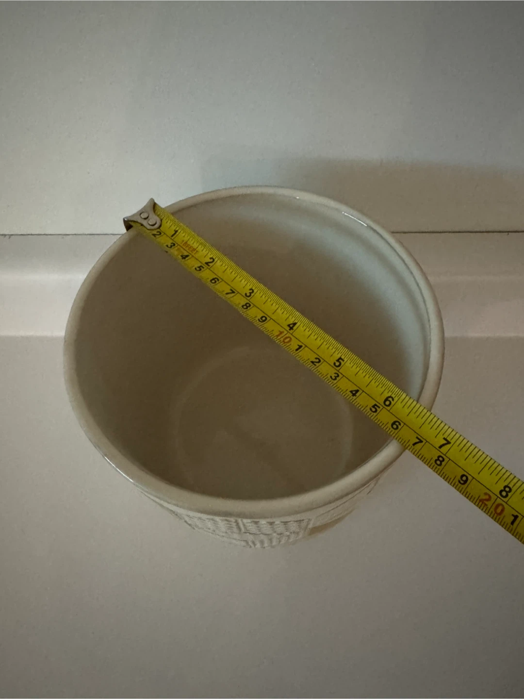 Cream Geometric Pattern Ceramic Plant Pot - photo 4
