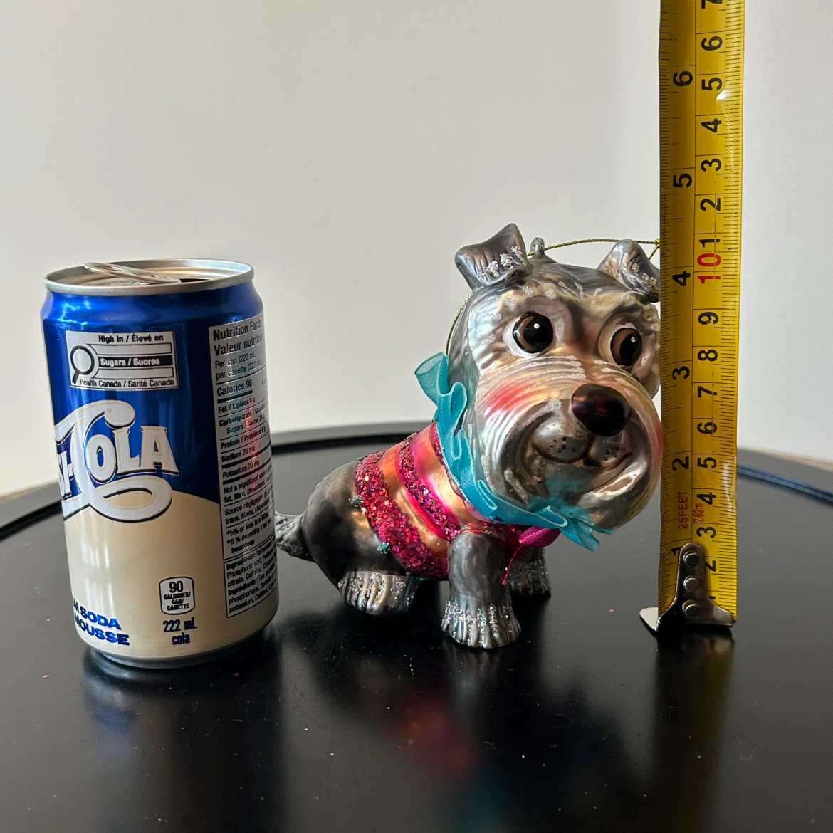 Large Glass Schnauzer / Terrier Dog Christmas Ornament - photo 2