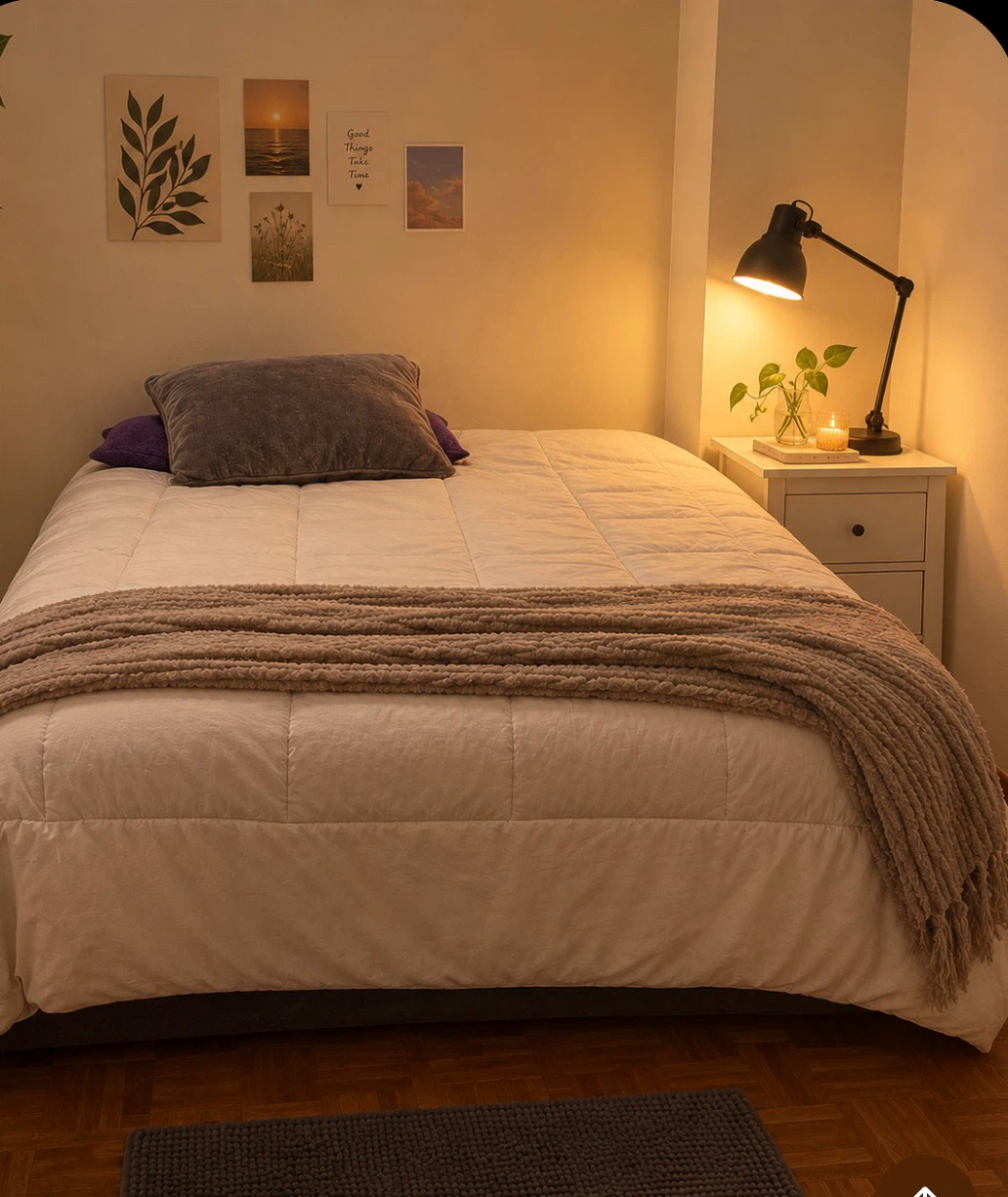 Full Size Bed Frame and Mattress with Night Lamp - photo 2