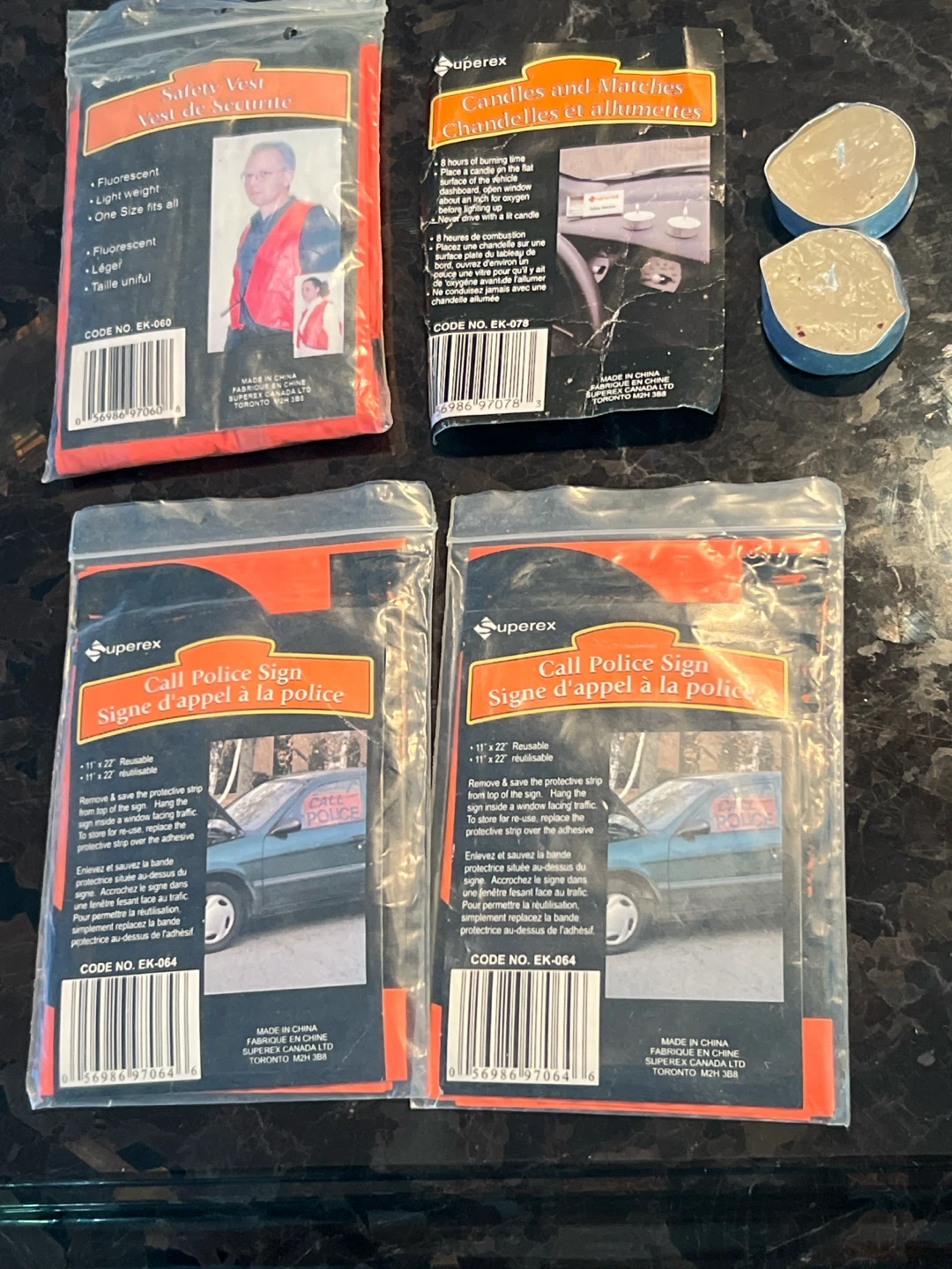 Vintage/Retro Superex Roadside Emergency Safety Kit Items
