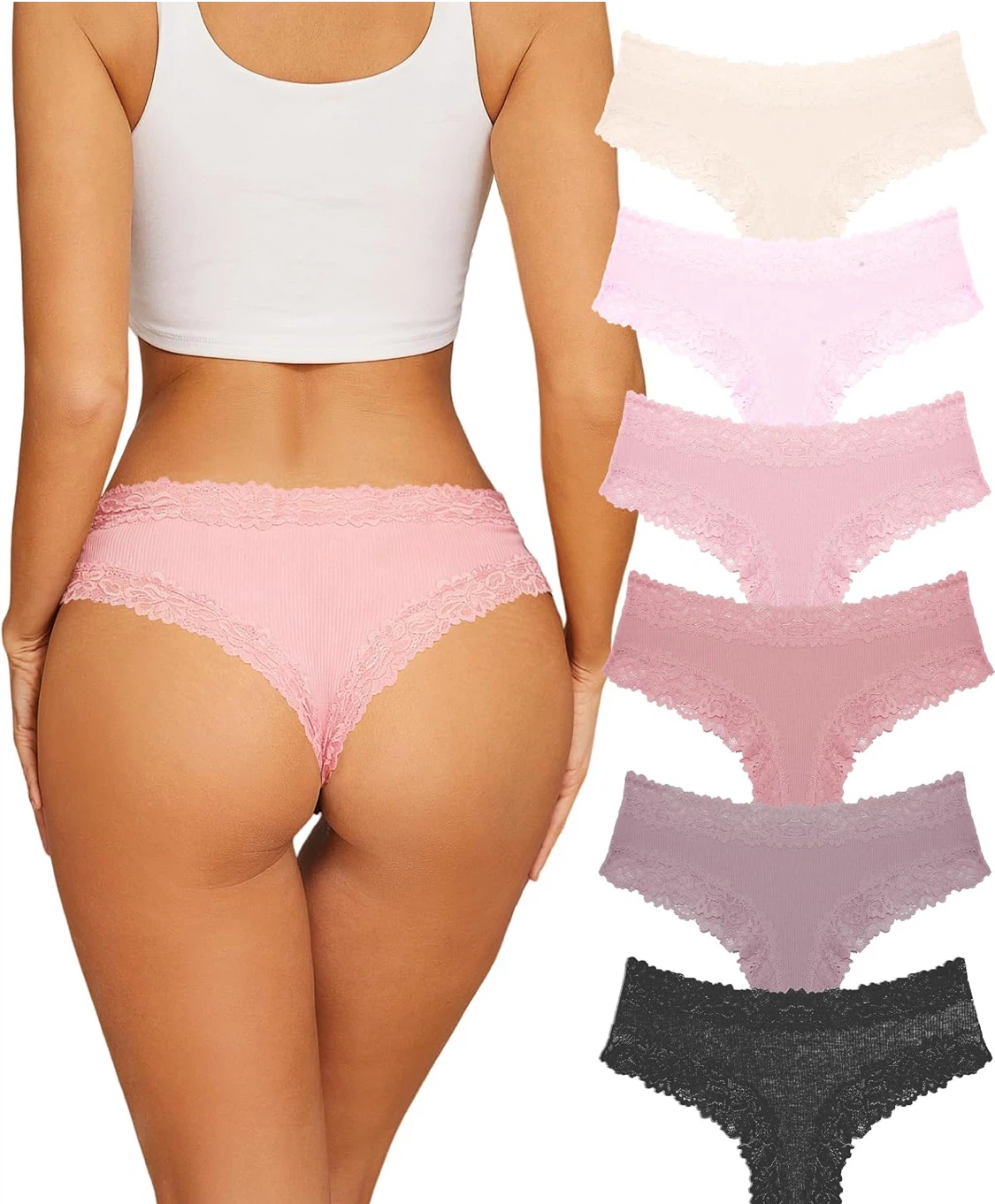 Women's Ribbed Lace Underwear Set