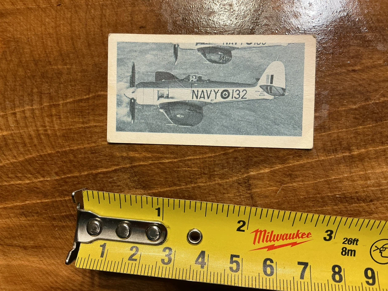 1950 Morse’s Tea & Coffee Hawker Sea Fury Trading Card #47