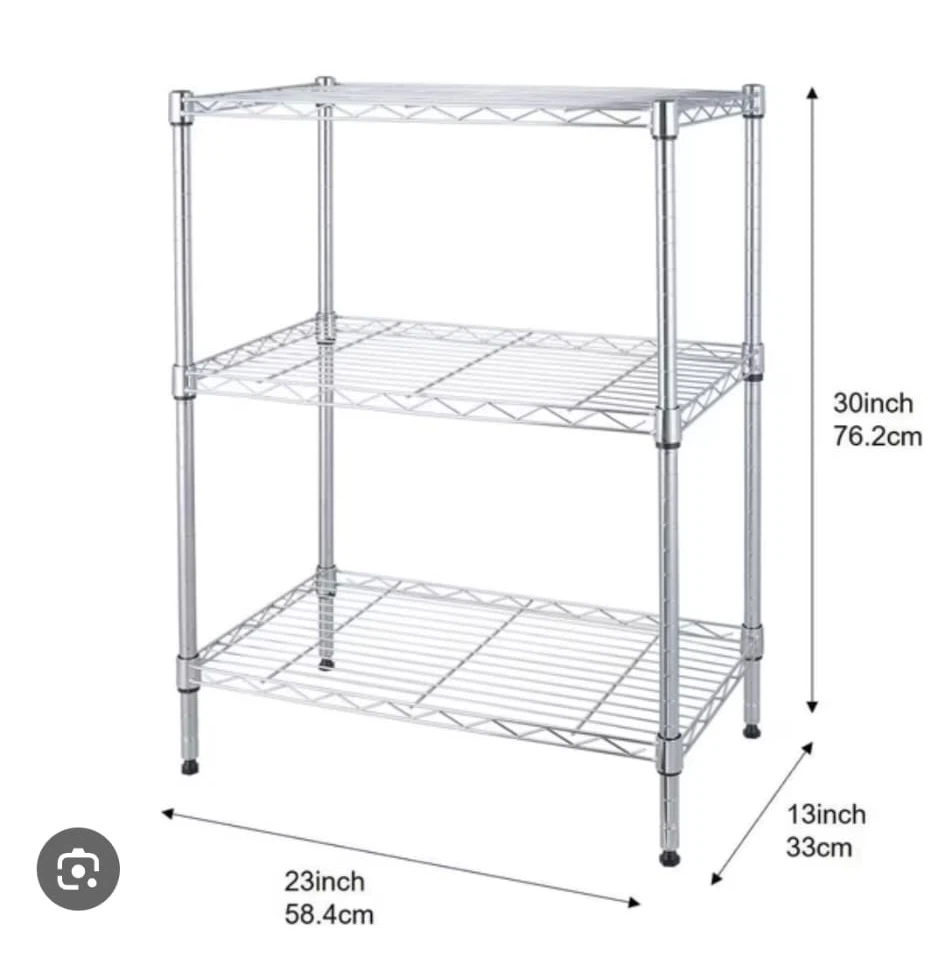 3-Tier Chrome Wire Storage Shelf - photo 5