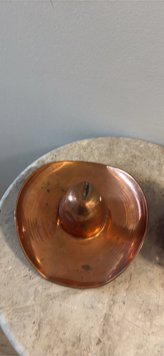 Vintage Copper Piggy Bank and Cowboy Hat - photo 3