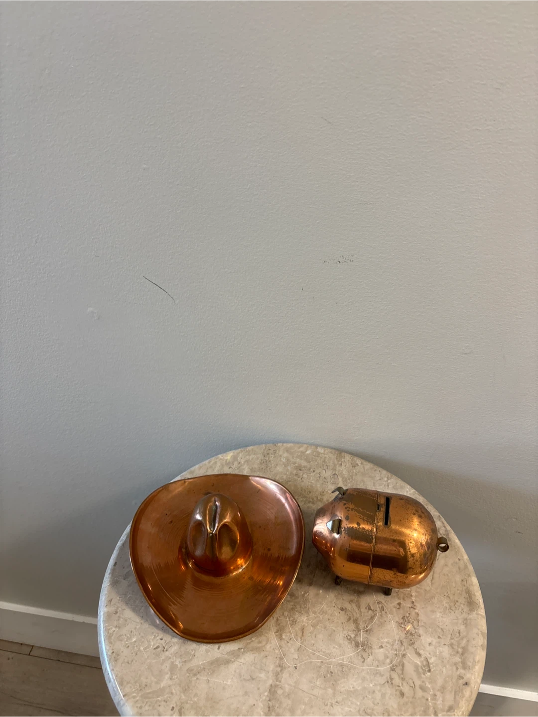 Vintage Copper Piggy Bank and Cowboy Hat - photo 5