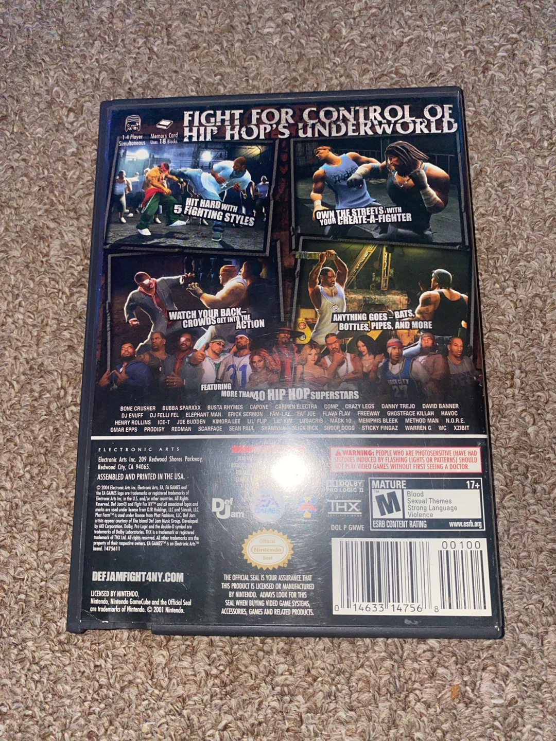 DEF JAM FIGHT FOR NY - gamecube / no manual - photo 3