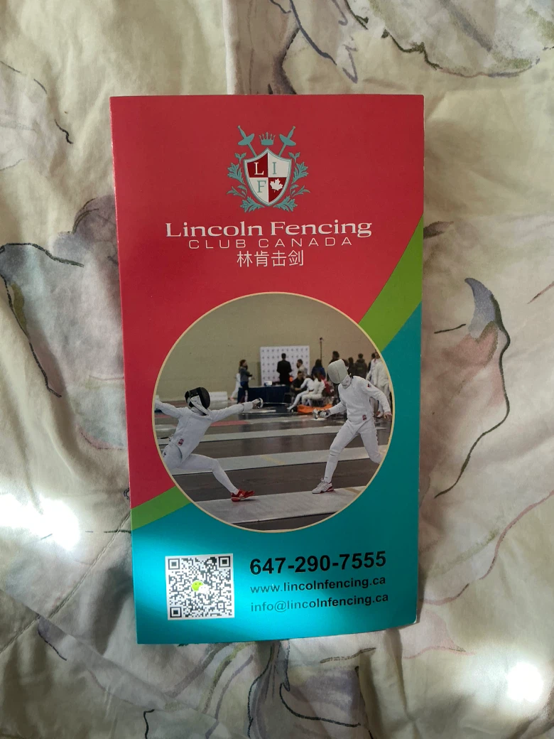 Lincoln Fencing Club Canada informational brochure