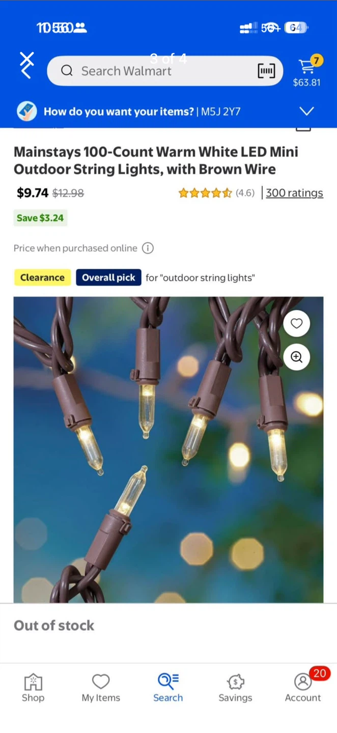 Diwali / Xmas decor : Mainstays 100-Count LED String lights - photo 3