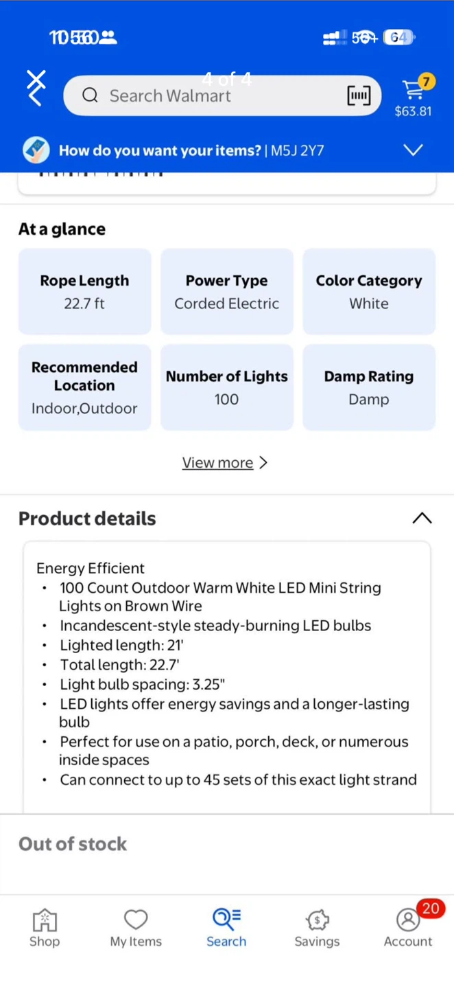 Diwali / Xmas decor : Mainstays 100-Count LED String lights - photo 4