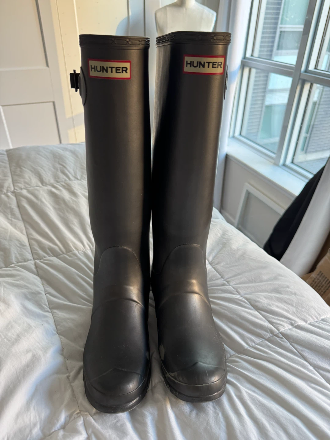 HUNTER Dark Gray Rubber Boots Size 7 Female - photo 2
