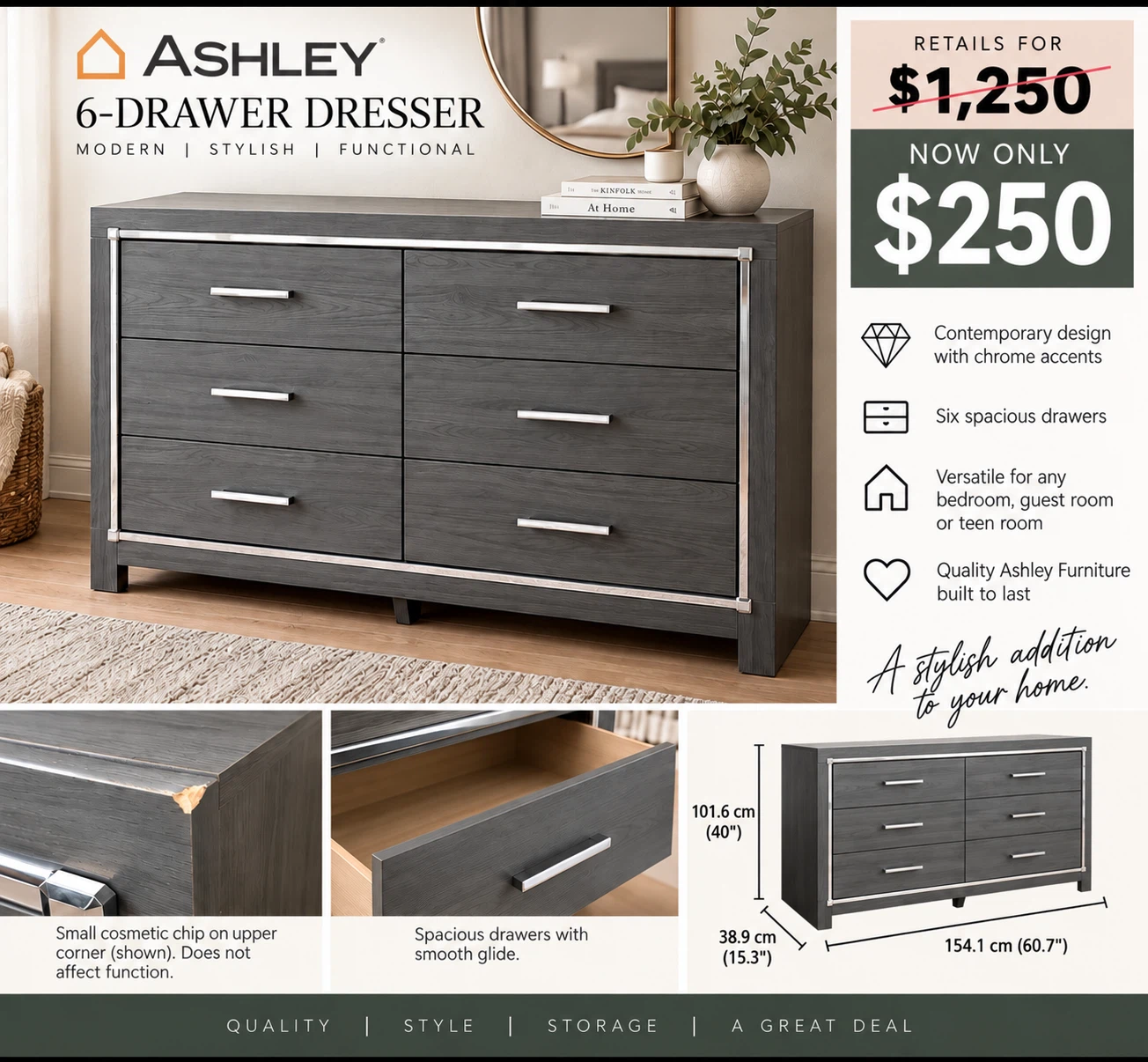 Ashley 6-Drawer Dresser