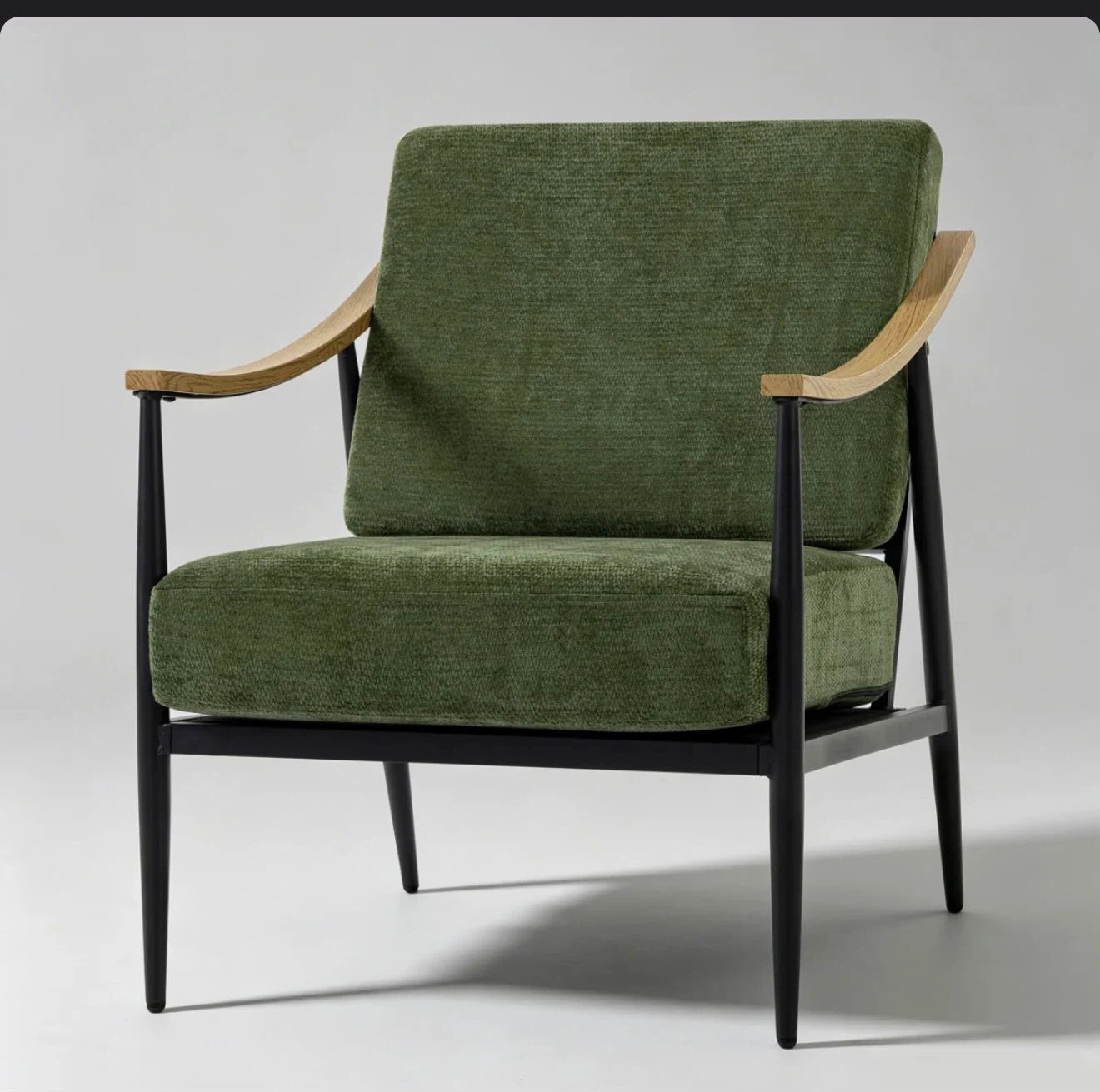 Mid-Century Modern Green Accent Chair - photo 2