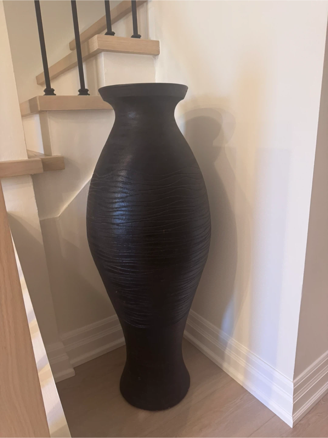 Large Black Decorative Floor Vase