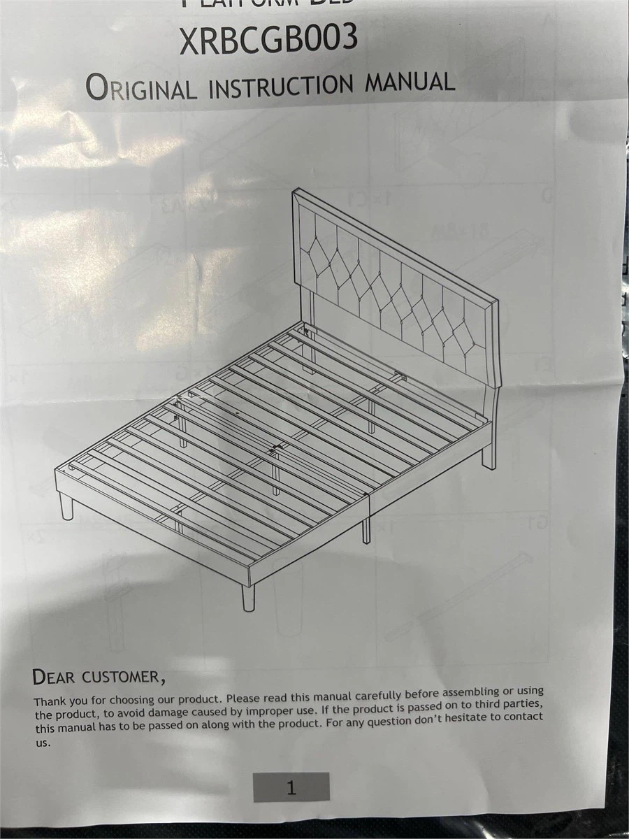 KING Size Tufted Platform Bed - Dark Gray BRAND NEW - photo 2