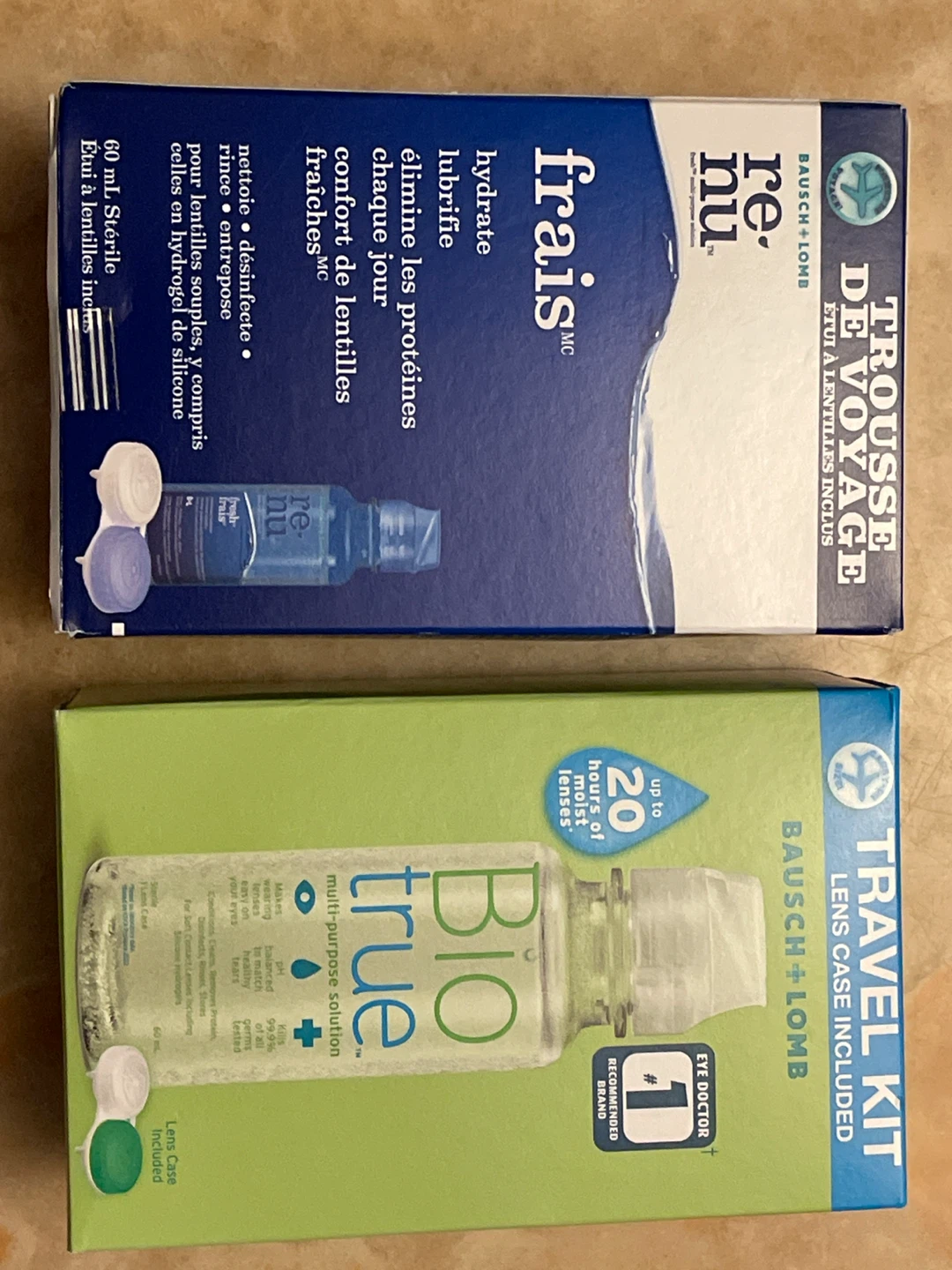 Bausch + Lomb Re-nu and Biotrue Travel Kits