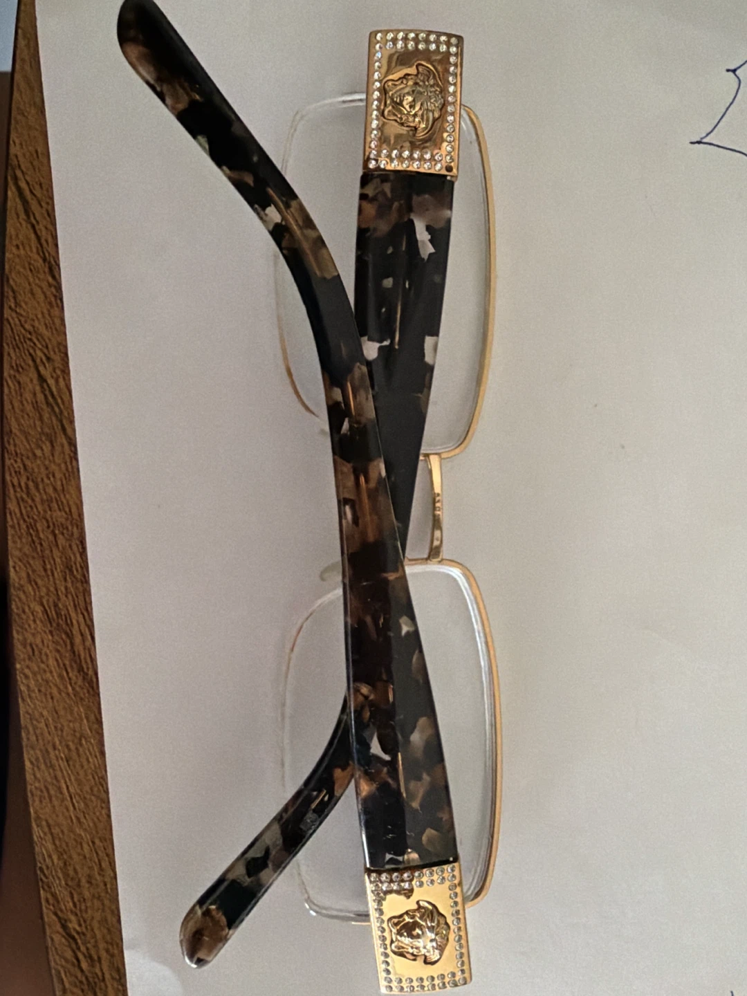 Versace eyeglasses with rhinestone Medusa logo