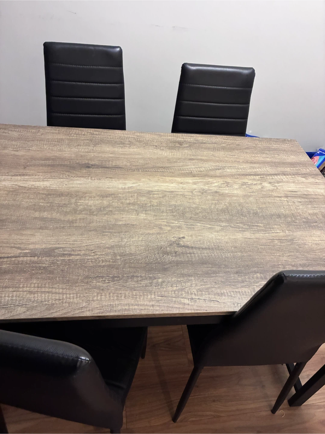 Dining table and 4 black chairs - photo 4