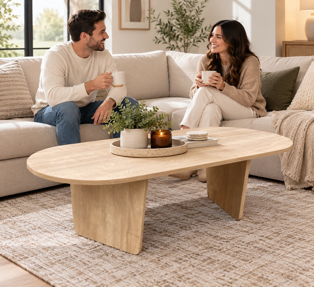 Oval Coffee Table solid wood
