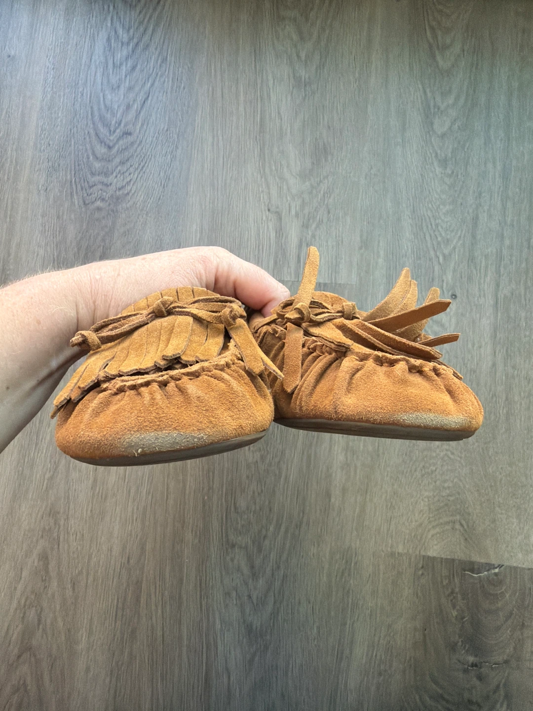 Zara Split Suede Fringe Loafers Tan Size 37 - photo 4