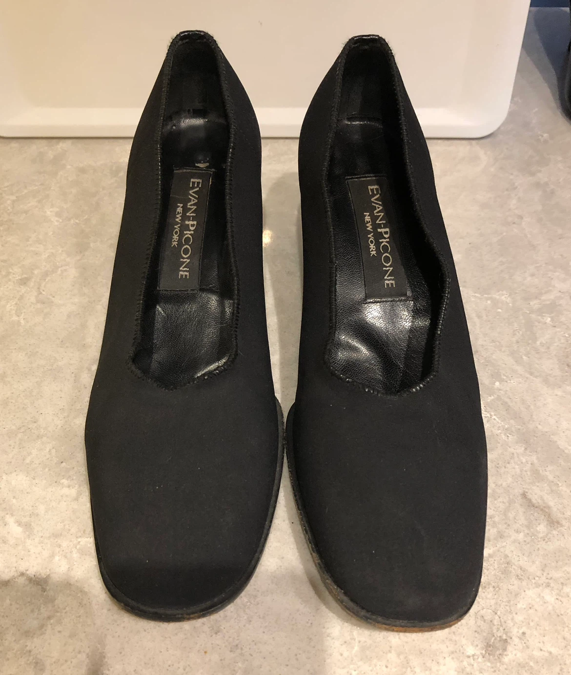 Evan-Picone Black Block Heel Pumps Size 7.5