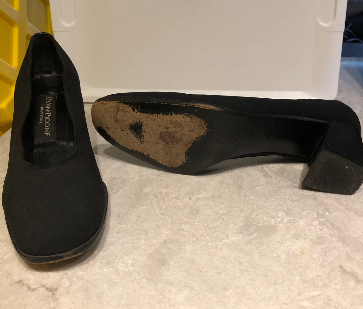 Evan-Picone Black Block Heel Pumps Size 7.5 - photo 2