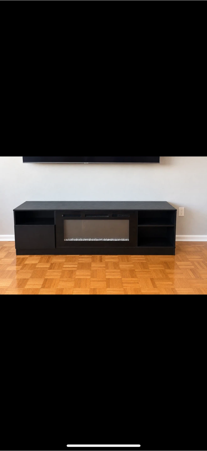 Black Electric Fireplace TV Stand