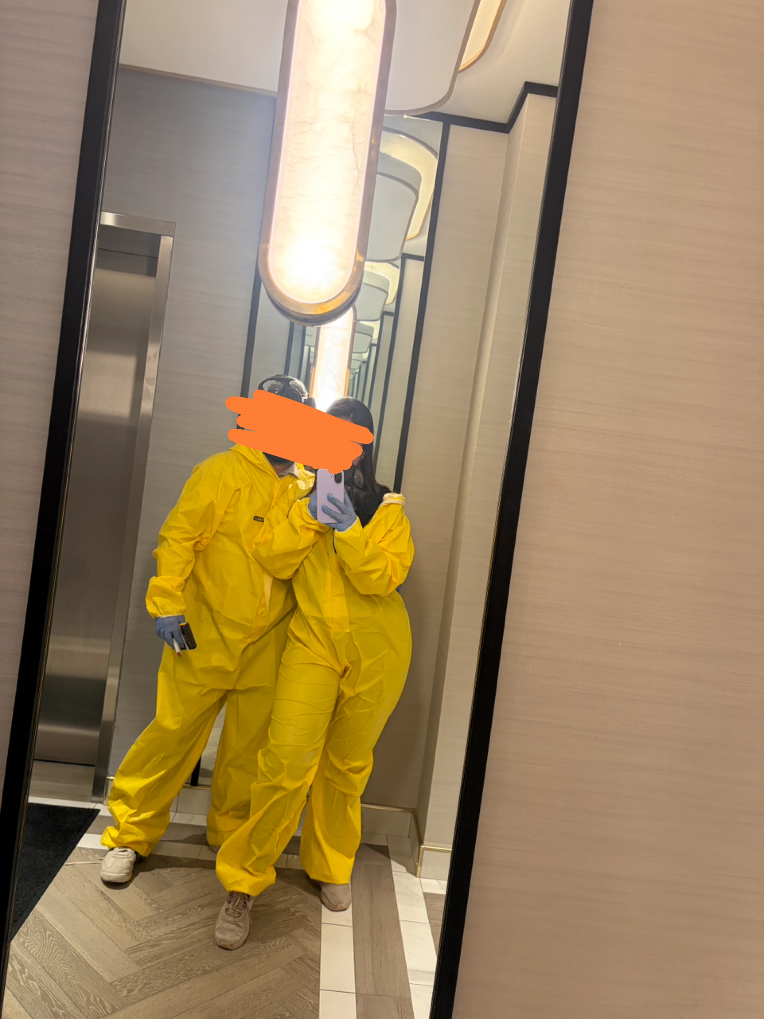 Custom Breaking bad couple Yellow Hazmat Protective Coveralls