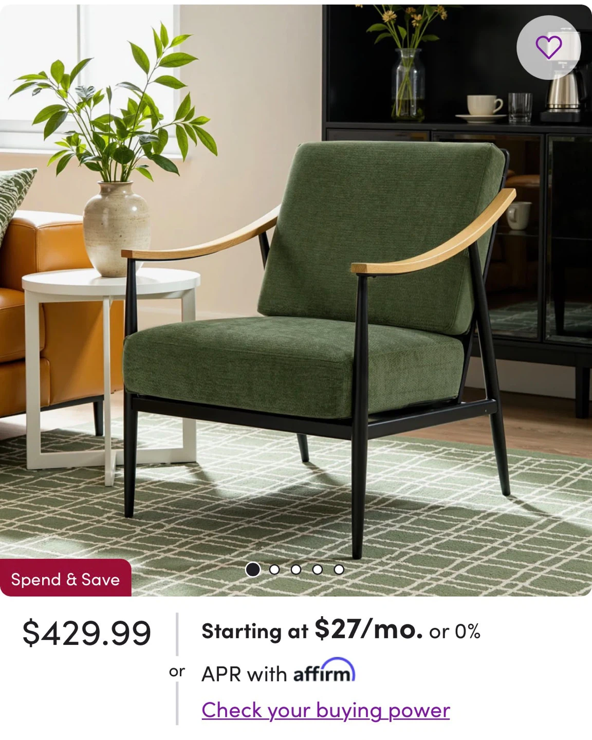New Green Accent Chair - photo 5