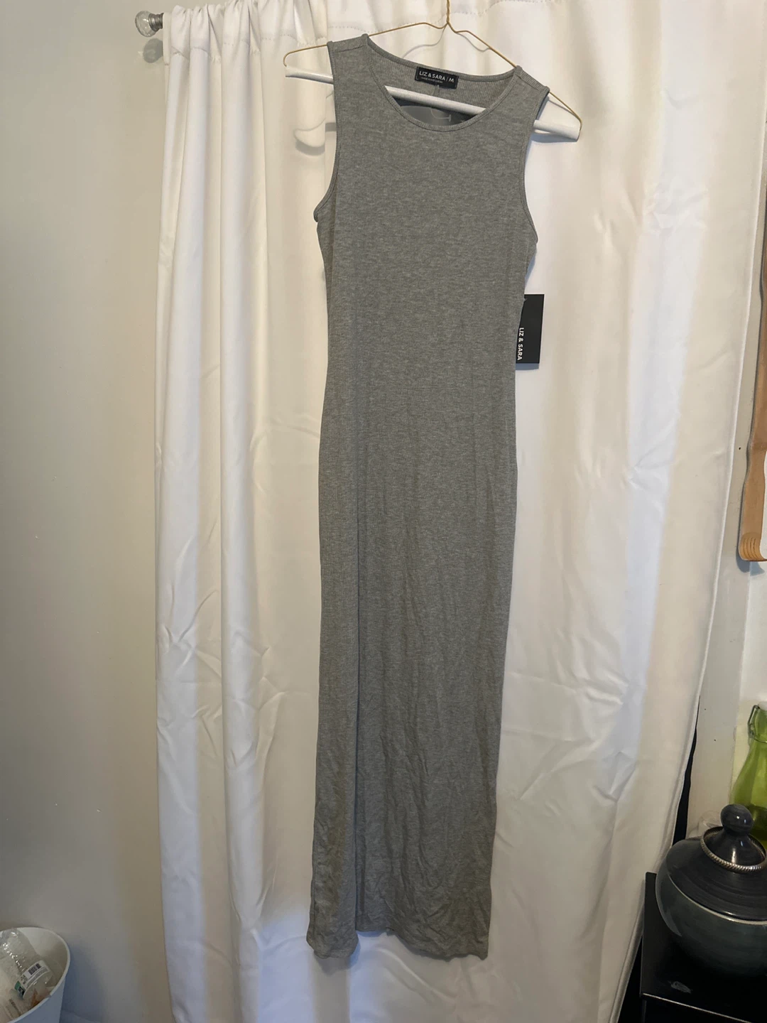 Liz & Sara Grey Ribbed Midi Dress - photo 2