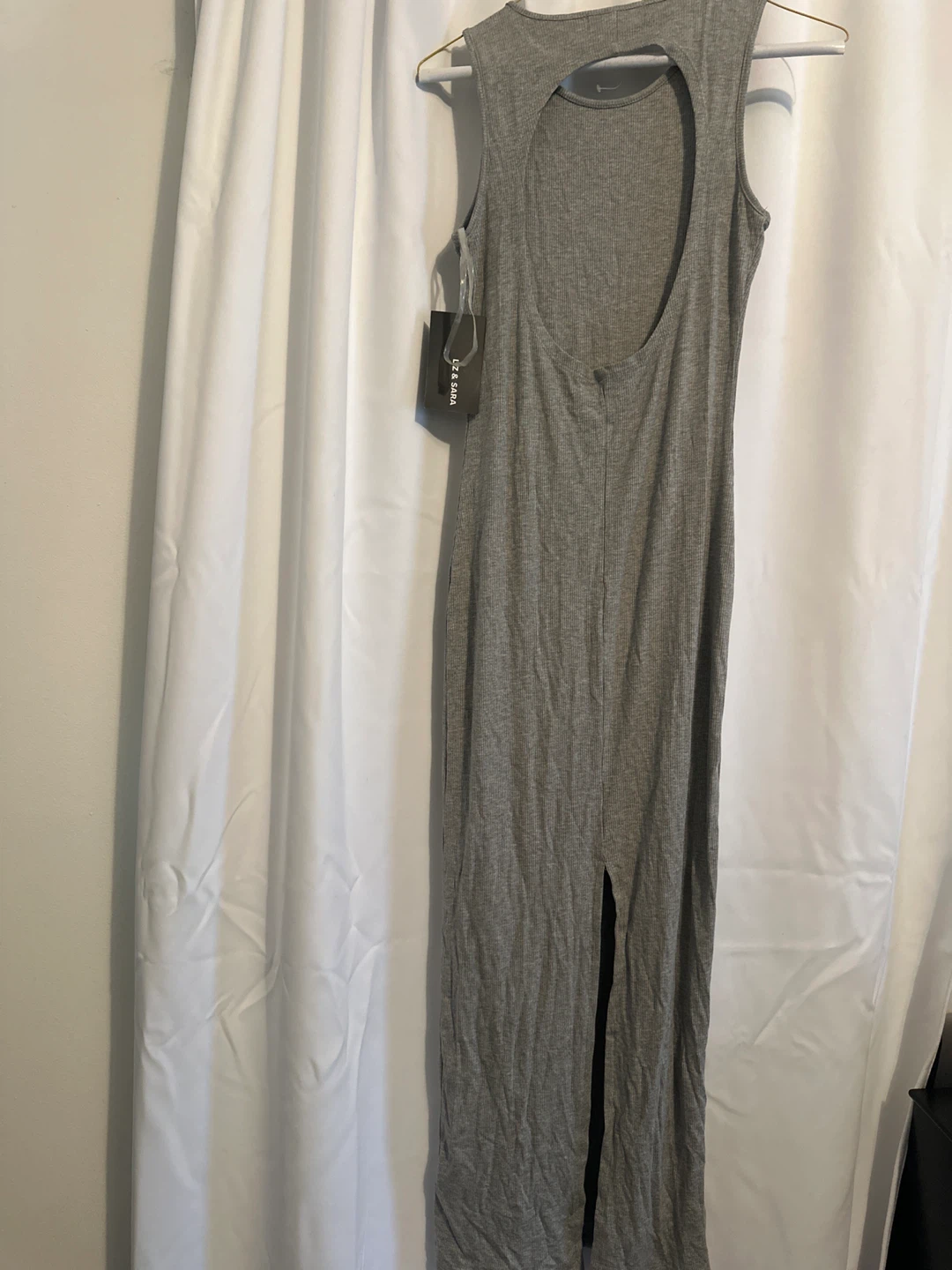 Liz & Sara Grey Ribbed Midi Dress - photo 3