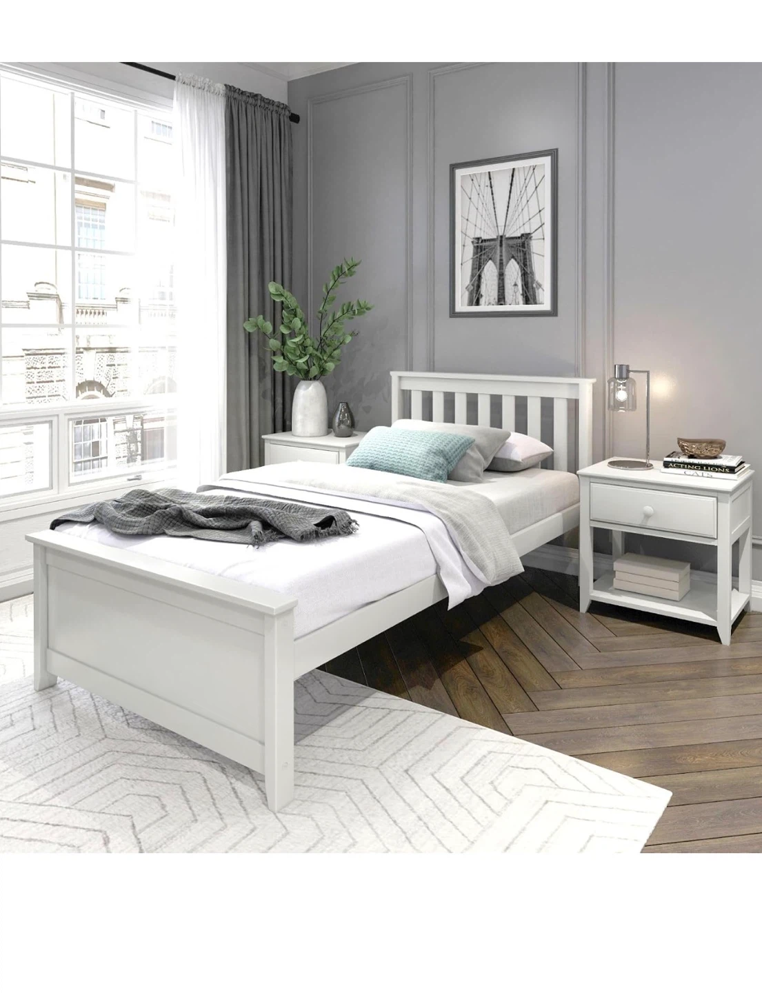 White Twin Size Bed Frame