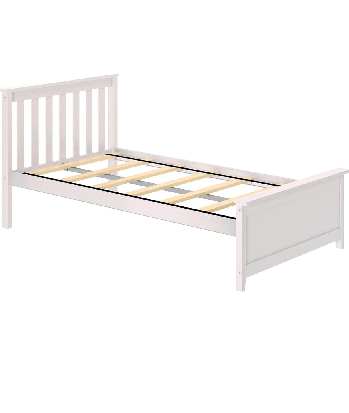 White Twin Size Bed Frame - photo 3
