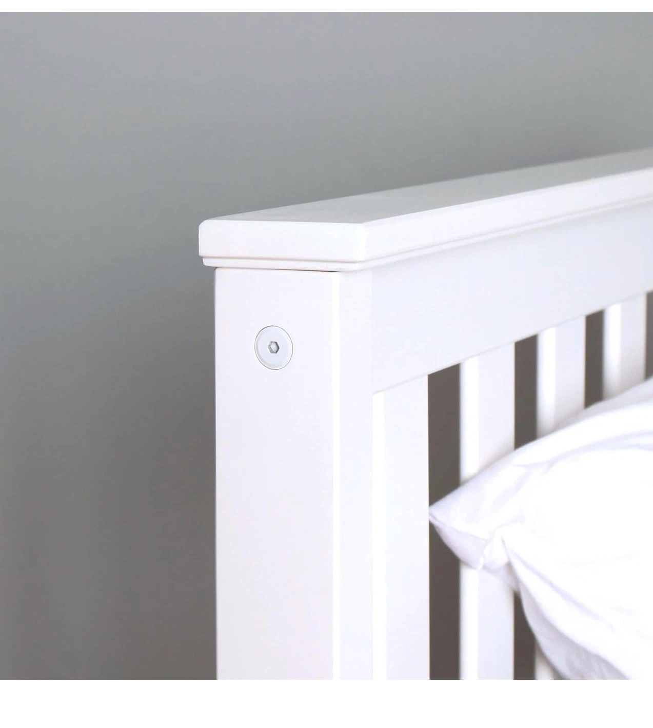 White Twin Size Bed Frame - photo 5