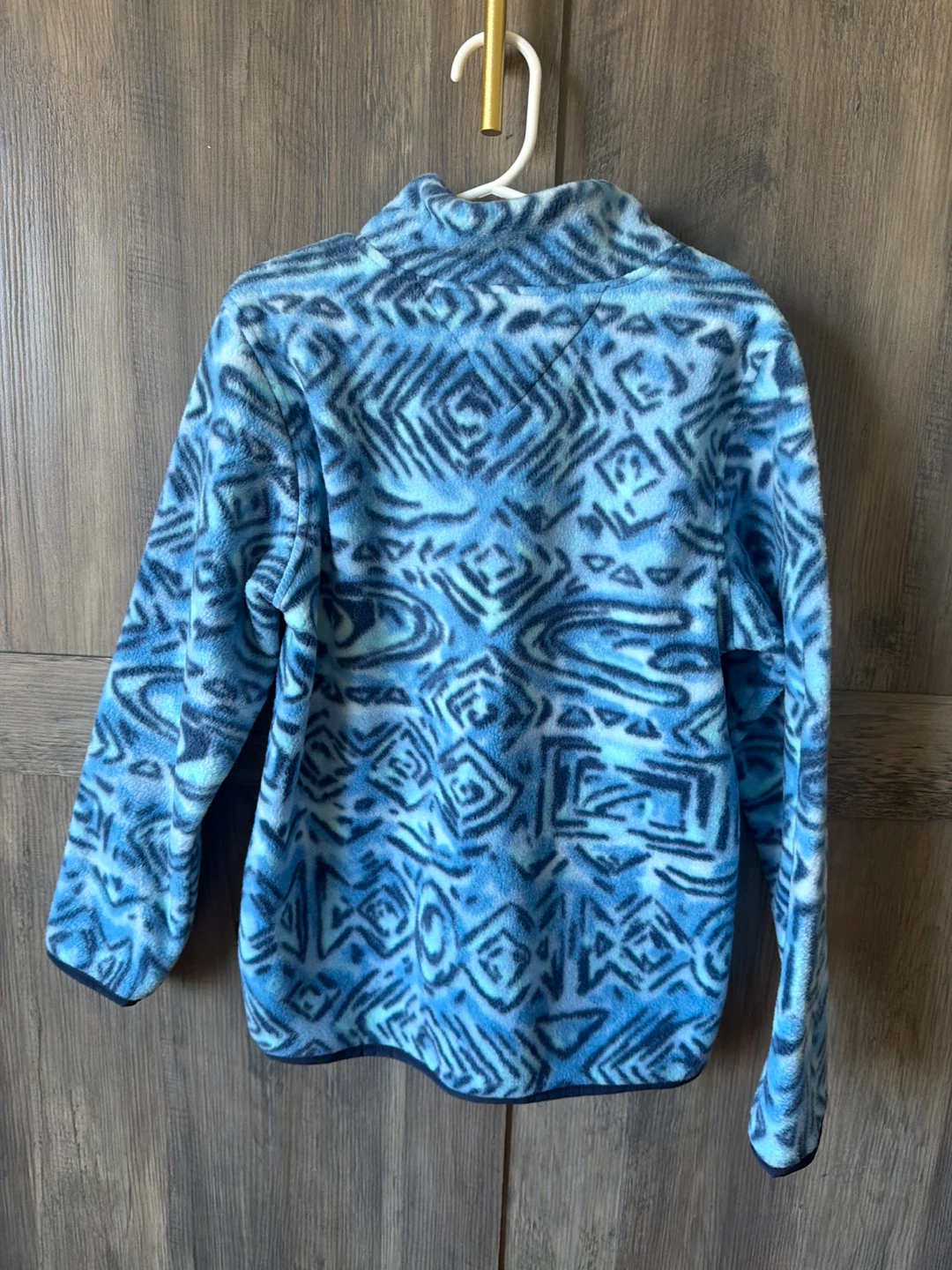 Quiksilver Boys Blue Patterned Fleece Pullover Size 7 - photo 2