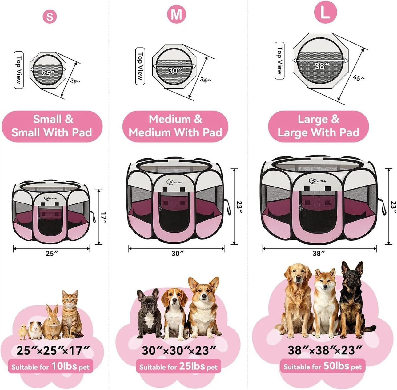 Brand New Pink Circular Pet Playpen, for Small Pets Brand New - photo 2