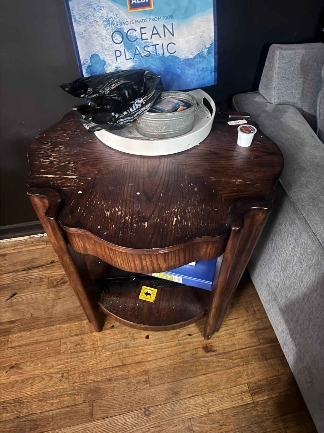 Wooden Round End Table