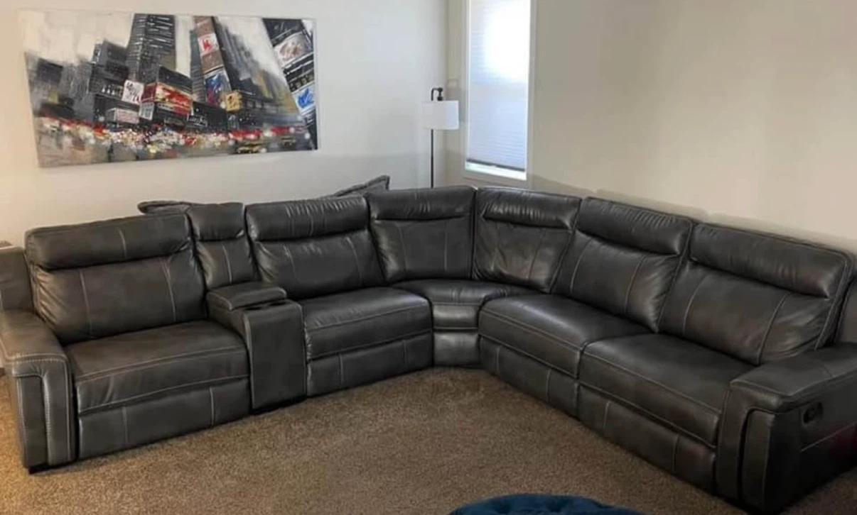 Santorini 6-Piece Power Reclining Sectional - Walnut