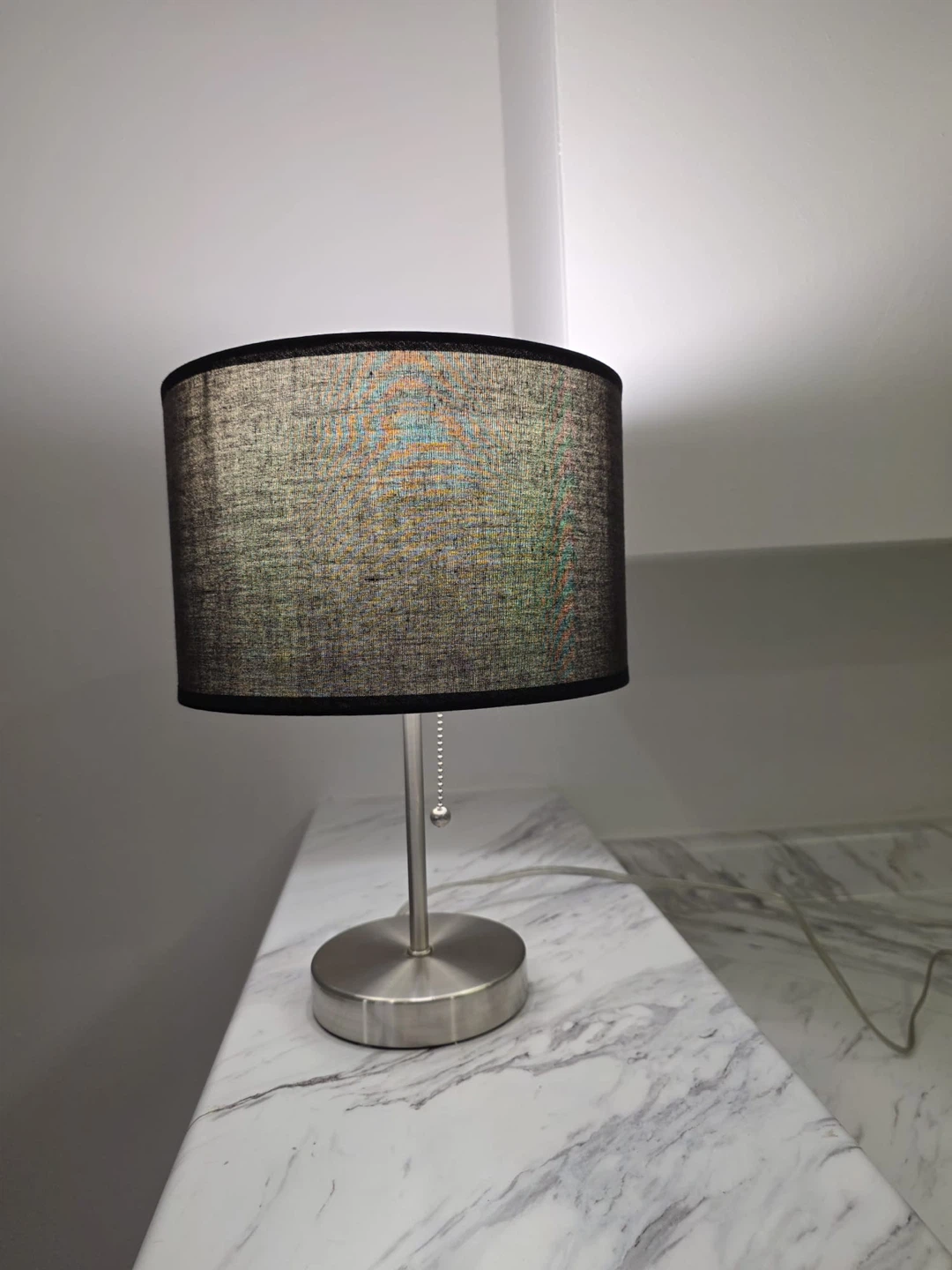 Brushed Metal Table Lamp with Charcoal Shade - photo 3