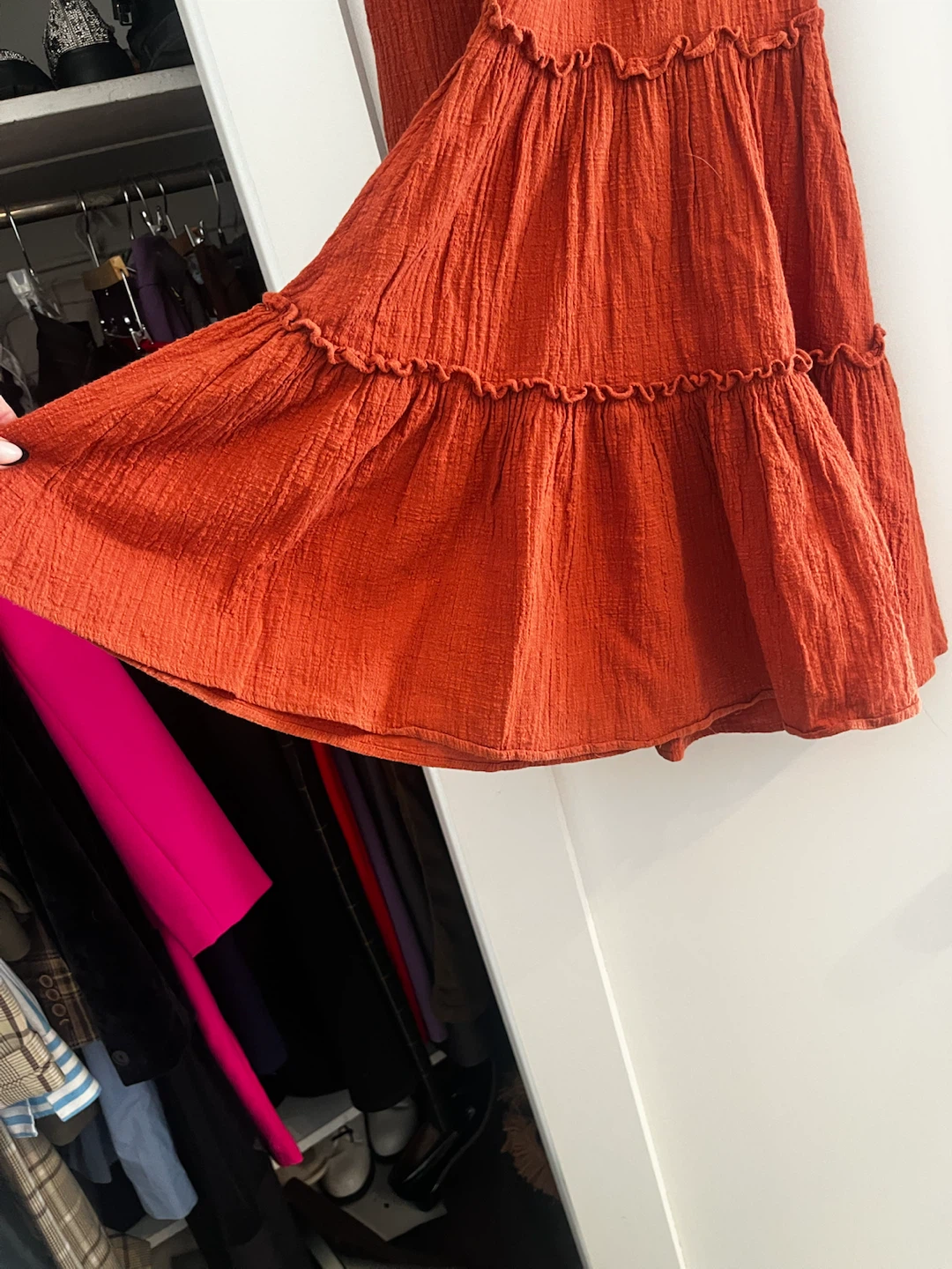 Rust Ruffled Tiered Pants - photo 2