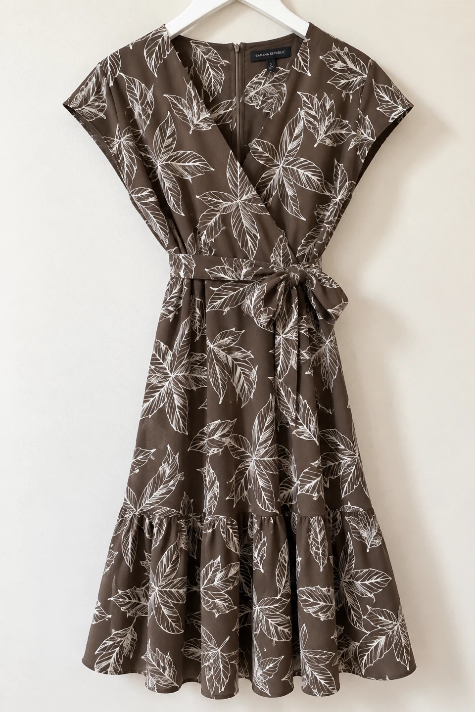 Banana Republic Brown Leaf Print Dress