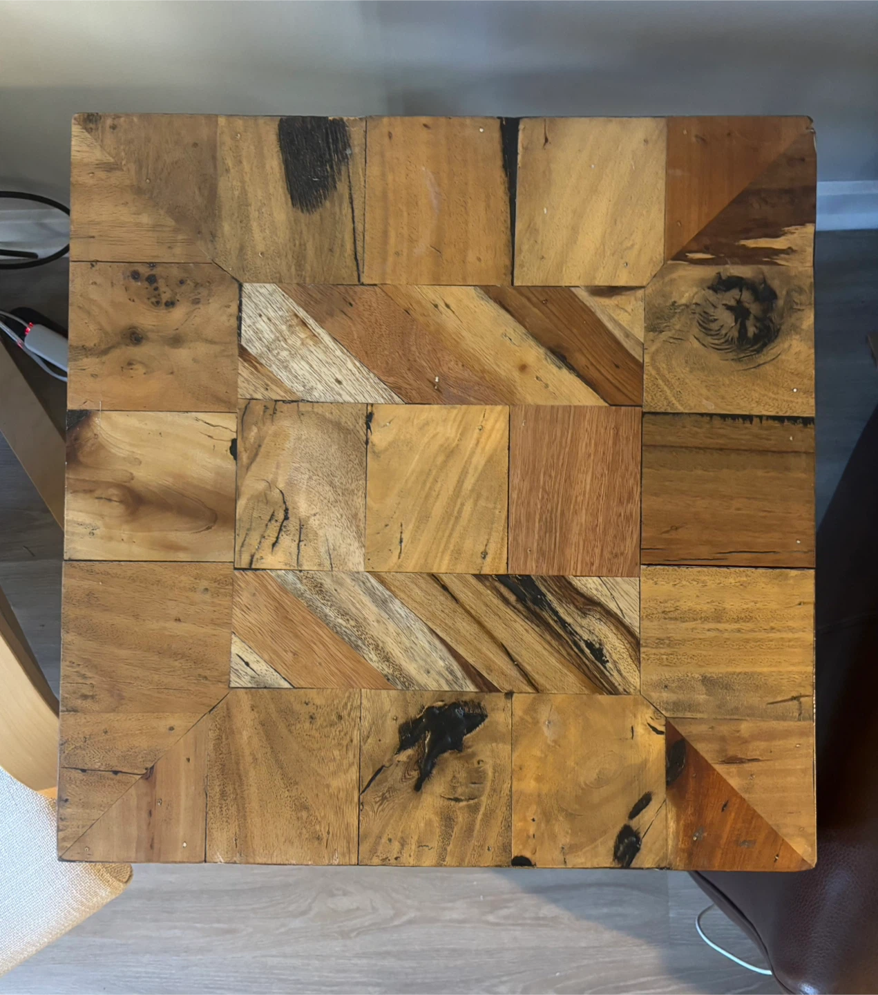 Butcher block end table
