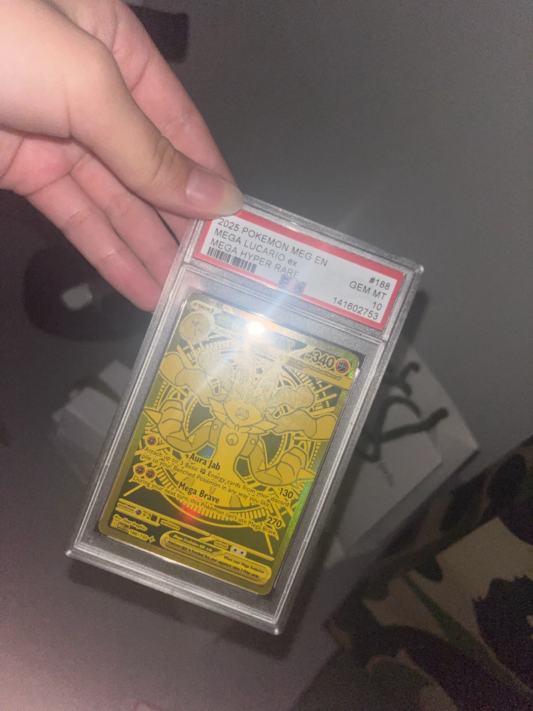 PSA 10 Mega Lucario ex Gold Pokemon Card