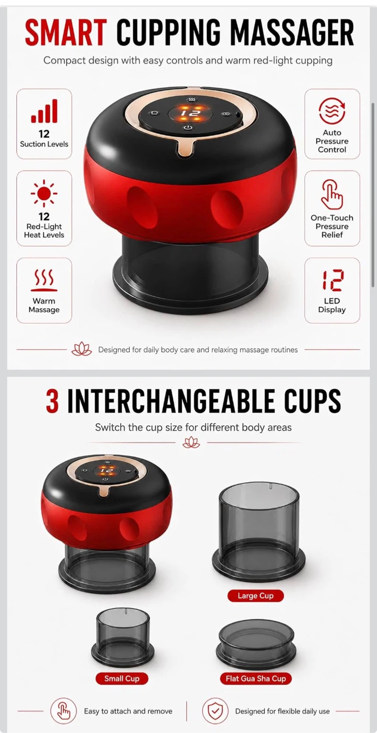 Smart Cupping Massager with 3 Interchangeable Cups - photo 2